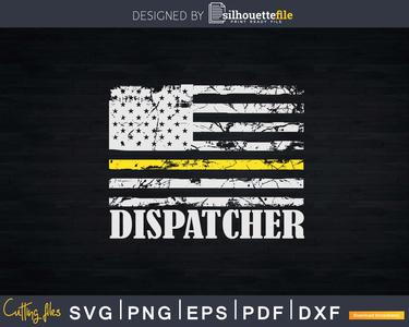 Thin Gold Line 911 Dispatcher Flag Svg Dxf Cricut Cut Files Sale Cheap Pices