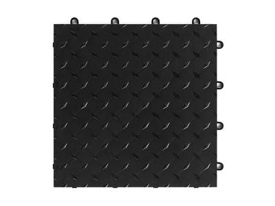 12in x 12in Diamond Plate Pattern Polypropylene Garage Flooring Tiles (48-Pack) - Black Discount Popular