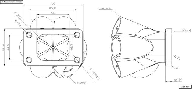 AeroFlow=6 into 1 Round Turbo Merge Collector T3 Single Entry Flange 50mm Wastegate Browse Cheap Pice