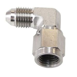 AeroFlow=90 Stainless Steel Male to Female Fitting -3AN -3AN to -3 Swivel Nut Marketable Sale Online