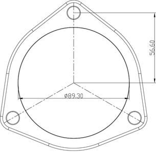 AeroFlow=3-Bolt Stainless Steel Flanges 3-1/2" (89mm) I.D x 3/8" (9.52mm) Thick Outlet Marketable