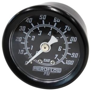 AeroFlow=1-1/2" 100 psi Pressure Gauge Black Face White Pointer 1/8" NPT Male Thread Great Deals Sale Online