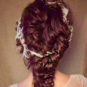 Crystal Feather Golden Beaded Bridal Hair Vine Discount Store