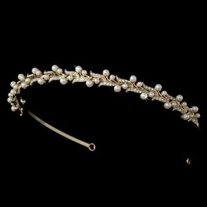 Crystal and Pearl Lily Bridal Tiara Headband Release Dates Sale Online