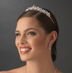 Crystal Encrusted Silver Classic Bridal Tiara Headpiece Outlet 2025 New