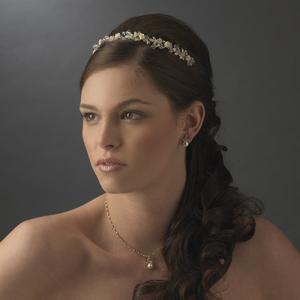Crystals & Porcelain Flowers Silver Headband Marketable Sale Online