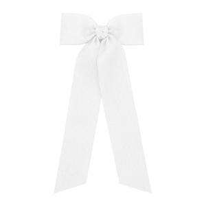Girls Medium Hair Bow Ribbon - White Outlet 100% Original