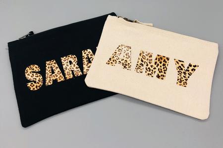 Personalised Leopard Print Zipped Bag Buy Cheap 2025 Unisex