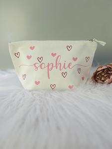 Hearts Personalised Make Up Bag Free Shipping Classic