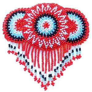 Beaded Barrette French Clip Red Rossette Fringe Beadwork Where To Buy Low Pice