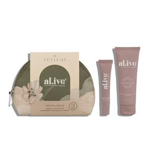 ALIVE - RETREAT COLLECTION - HAND & LIP GIFT SET in RASPBERRY BLOSSOM and JUNIPER Clearance Good Selling