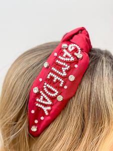 'Game Day' Embellished Headbands - Burgundy & White Get Authentic Sale Online