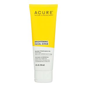 Acure - Brightening Facial Scrub - Argan Extract and Chlorella - 4 FL oz. Geniue Stockist