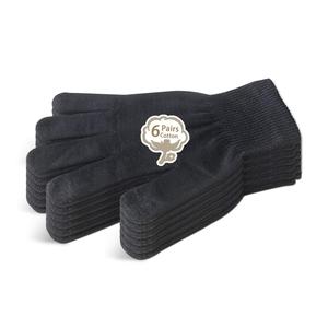 Evridwear Men Moisturizing Cotton Gloves with Touchscreen Fingertips for Eczema Beauty Cosmetic Dry Hands Sensitive Irritated Skin Therapy Overnight Bedtime, 6 Pairs, Lightweight-Black, L/XL For Sale