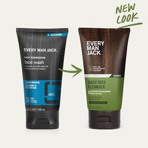 Every Man Jack Daily Face Wash for Men - Gently Cleanse, Moisturize, and Revive Dry, Tired Skin with Hyaluronic Acid and Niacinamide - 5 oz Men's Face Wash (2 Pack) Low Pice Sale Online