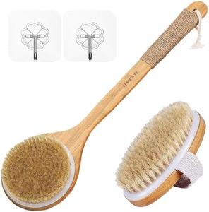 Dry Brushing Body Brush Sets Wooden Handle Combined with Medium Strength Natural Bristles Gentle Exfoliator Remove Cellulite Lymphatic Drainage Makes The Skin of The Entire Body Softer Free Shipping
