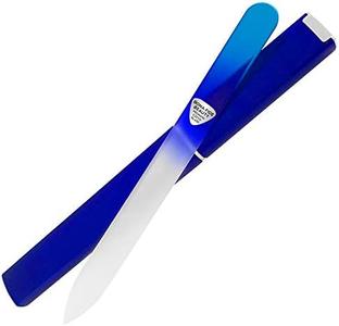 Bona Fide Beauty Glass Nail File with Case, Aqua Cobalt Czech Glass Fingernail Files Handcrafted from The EU Online Cheap Pice