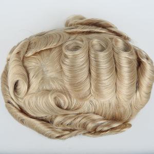 100% Virgin Human Hair Light Blond #22R Thin Skin Hairpieces V-LOOP Discount Low Pice