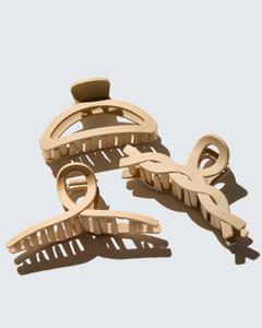 Medium Claw Hair Clips, 3-Pack, Beige Low Pice Fee Shipping Online