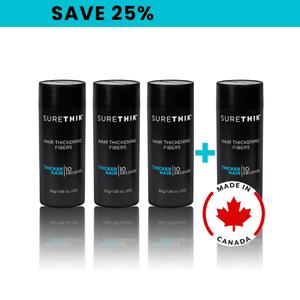 Package of 4 SureThik Hair Thickening Fibers 30g Bottles - Get 4 Bottles for the Price of 3! Cheap Pice Top Quality