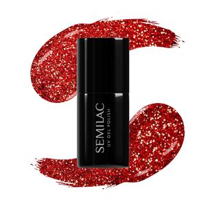 Semilac 318 Burgundy Red Glitter UV Gel Polish Limited Edition Sale Online