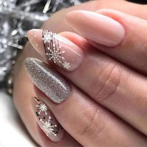 24Pcs Almond Head Fake Nails Daisy Full Coverage Supply