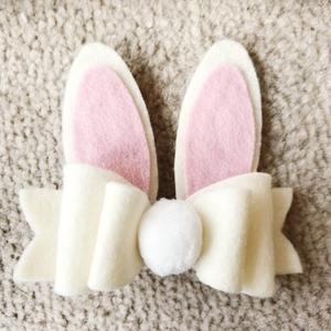 Bunny Ears Hair Clip - Cream Felt Reliable For Sale