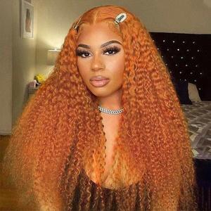 Ginger Orange Color Curly Glueless Wig 13x4 HD Lace Front Wigs Get Authentic Cheap Pice