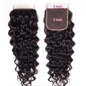 Brazilian Water Wave 5x5 Lace Closure Natural Wave Swiss Lace Closure Cheap Sale 100% Authentic