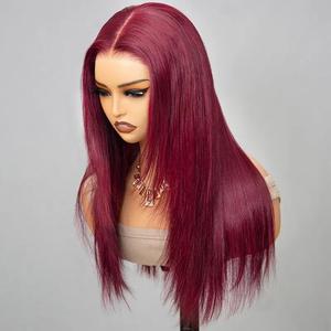 Glueless Layered Cut Wig 99j Burgundy Straight Pre Cut 6x5 HD Lace Wear Go Wig Free Shipping Limited Edition