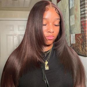 #4 Dark Brown 90's Layered Wig Pre Cut 6x5 HD Lace Straight Human Hair Glueless Wig Recommend Online