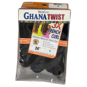 REALISTIC 3X GHANA TWIST FRENCH CURL 24 INCH COLOR # 1 Sale Purchase