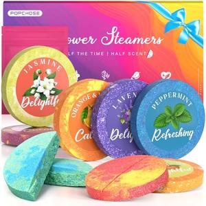 POPCHOSE Shower Steamers Aromatherapy 8 Scents- Valentines Day Gifts, Birthday Gifts for Women, Mom, Men, Self Care Shower Tablets with Natural Essential Oil, Stress Relief & Home Spa Shower Bombs Outlet Sale Online