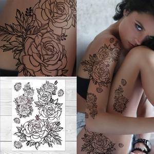 Supperb Temporary Tattoos - Hand Drawn Black & White Roses II With Mastercard Cheap Online