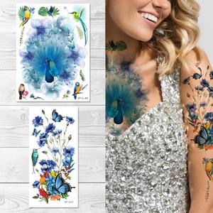 Supperb Temporary Tattoos - Watercolor Dream of Peacock & Summer Flowers Tattoo Sleeve Large Tattoo Arm Tattoo Amazon For Sale