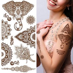 Supperb Temporary Tattoos - Mandala Henna Healing Yoga Meditation Elephant Tattoo Free Shipping Shop Offer