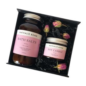"Bloom" luxury bath gift set - floral bath salts & scented candle Discount View
