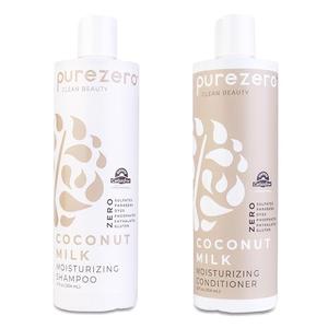 Purezero Coconut Milk Shampoo & Conditioner Set - 100% Vegan & Cruelty Free - Intense Hydration & Increase Shine - Zero Sulfates, Parabens, Dyes - Fight Dandruff & Frizz For Nice Online