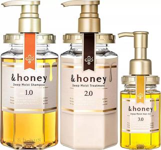 &honey Deep Moist 3-Piece Set [Shampoo Treatment Hair Oil] Flower Honey Fragrance Clearance Deals
