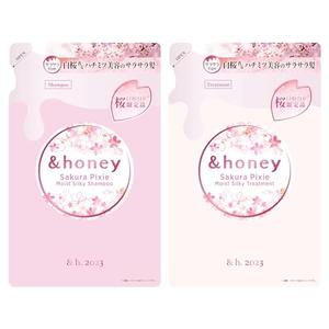 & HONEY Pixie Moist Silky / White Cherry Blossom Shampoo and Treatment Refill Pair Set [Shampoo Refill 350mL / Treatment Refill 350g]  Cheap Pice Top Quality