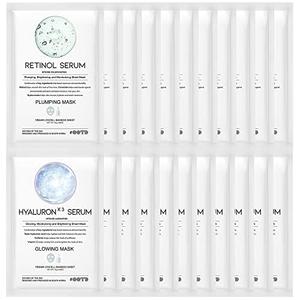 #OOTD Retinol   Hyaluron Serum Korean Sheet Mask Sheet Gift Pack [20 Count] Plumping Glowing Luminating Hydrating Rejuvenating Sheet Mask Gift Pack Outlet Fashion Style