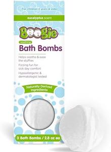 Boogie Kids Bath Bombs, Calming, Naturally Derived, Made with Aloe and Calming Vapors, Eucalyptus, 3 Bath Bombs, 2.8 oz, Pack of 1 Cheap Sale View
