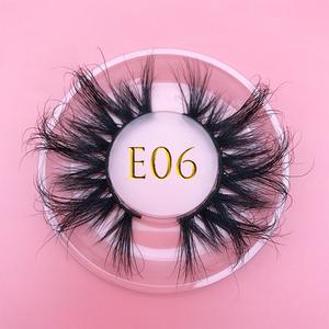 25mm E06 MIKIWI 100% handmade natural thick Eye lashes wispy makeup extention tools 3D mink hair volume soft false eyelashes Clearance For Cheap