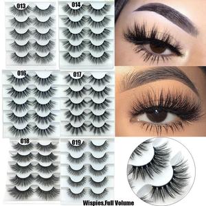 5 Pairs Faux Mink Hair False Eyelashes Natural Wispy Lashes Handmade Cruelty-free Criss-cross Eyelash Extension Big Eyes Makeup New Styles Cheap Pice