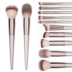 Wooden Champagne Makeup Brushes Set for Foundation Powder Blush Eyeshadow Concealer Lip Eye Make Up Brush Luxury Cosmetics Tools Pick A Best For Sale