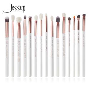 Jessup Pearl White/Rose Gold Professional Makeup Brushes Set Make up Brush Tools kit Eye Liner Shader natural-synthetic hair Discount Low Cost