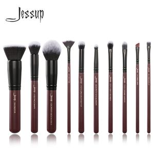 Jessup brushes 10pcs/set Plum Makeup brushes Cosmetic tools Make up brush set blend foundation eyeshadow Low Pice Fee Shipping Sale Online