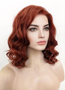 Auburn Wavy Bob Lace Front Synthetic Wig LW4011 Cheap 100% Original