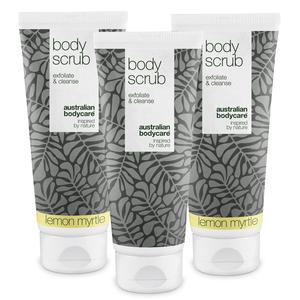 3 Body Scrub - paketerbjudande Paketerbjudande med tre body scrub (200 ml): Tea Tree Oil & Lemon Myrtle Newest Cheap Pice