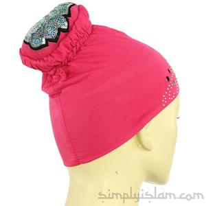 2 in 1 Bone Hijab Cap Khaleeji Bun Volumizer - Pink Discount Choice
